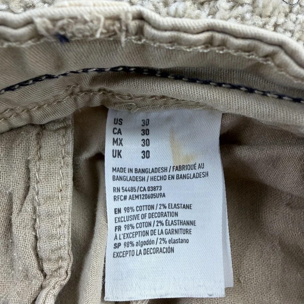 American Eagle Outfitters Chino Shorts Mens 30 Beige Extreme Flex Slim Fit